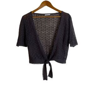 Saint Tropez mohair blendโlight brown tieโ cardigan